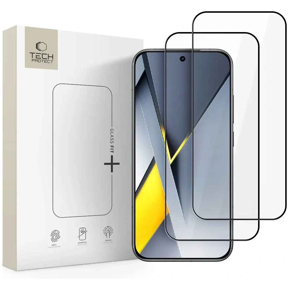 Szkło hartowane Tech-Protect Glass Fit+ do Xiaomi Poco F8 Pro Black [2 PACK]