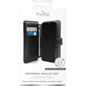 Hurtownia GSM - PURO Universal Wallet - Universelles 360° drehbares Case mit Kartenfächern, Größe XL (schwarz) - PUR320BLK - {ean13} - Hurt