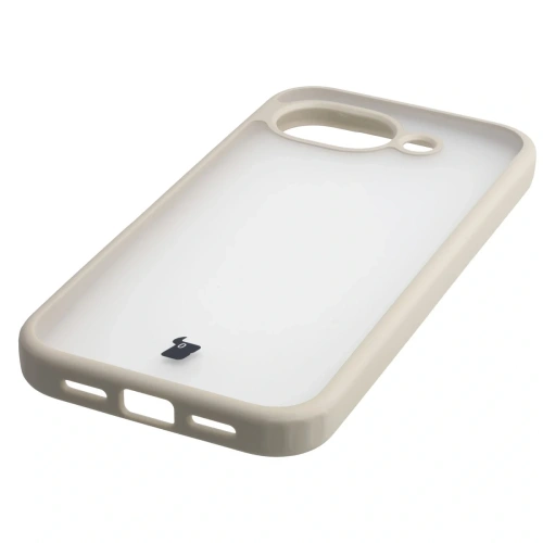 Etui Bizon Case Angelo do Google Pixel 10a półprzezroczyste z beżową ramką