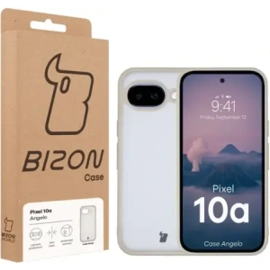 Etui Bizon Case Angelo do Google Pixel 10a półprzezroczyste z beżową ramką