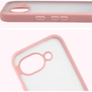 Etui Bizon Case Angelo do Google Pixel 10a półprzezroczyste z jasnoróżową ramką