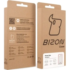 Etui Bizon Case Angelo do Google Pixel 10a półprzezroczyste z jasnoróżową ramką
