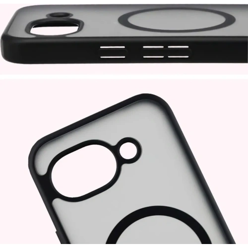 Etui z pierścieniem magnetycznym Bizon Case MatteO do Google Pixel 10a przydymione-czarne