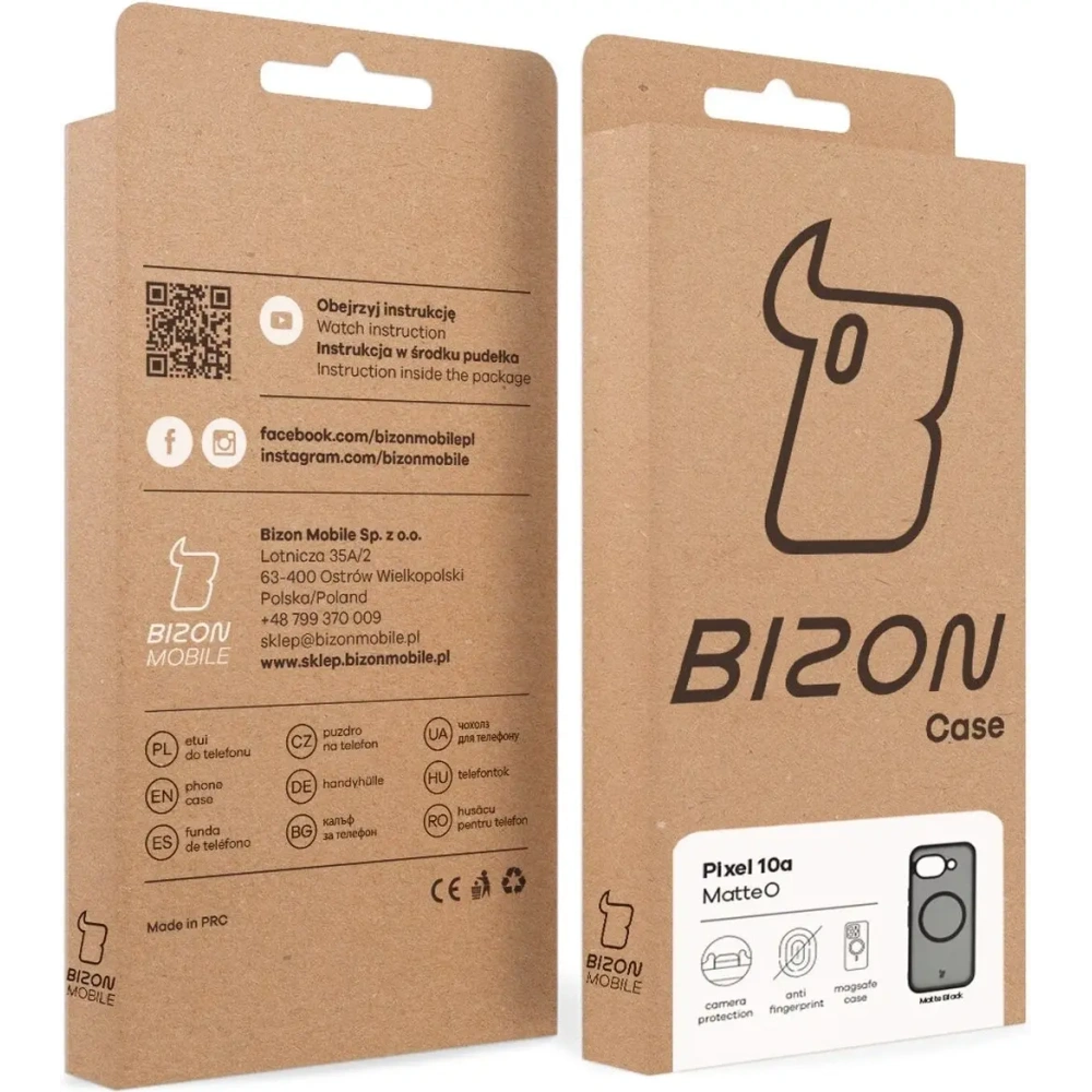 Etui z pierścieniem magnetycznym Bizon Case MatteO do Google Pixel 10a przydymione-czarne