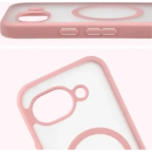 Etui z pierścieniem magnetycznym Bizon Case MatteO do Google Pixel 10a przydymione-jasnoróżowe