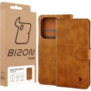 Etui z klapką Bizon Case Pocket do Oppo Find X9 Pro brązowe