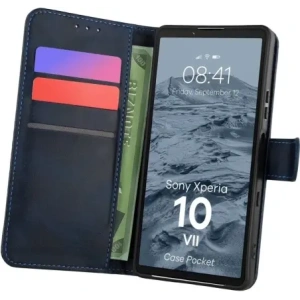 Etui z klapką Bizon Case Pocket do Sony Xperia 10 VII granatowe