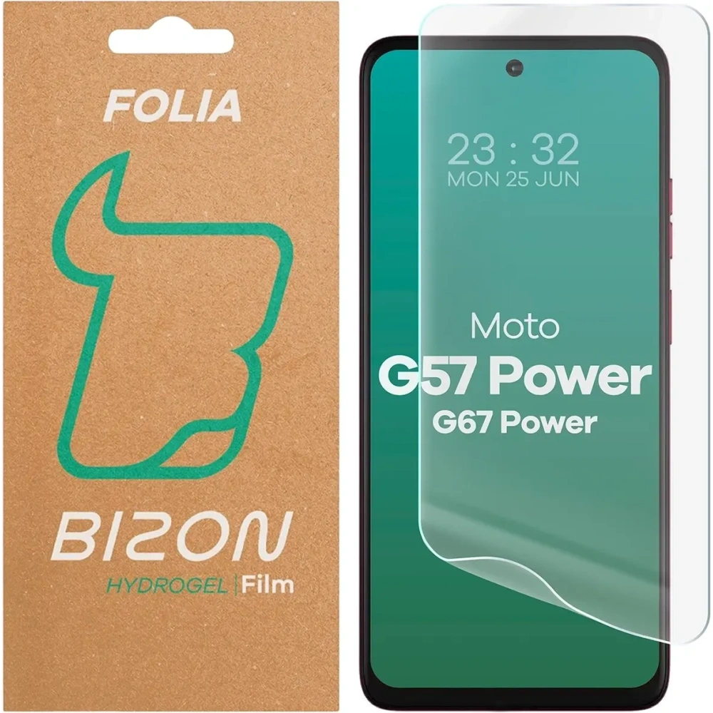 Folia hydrożelowa na ekran Bizon Glass Hydrogel Front do Moto G57 Power / G67 Power