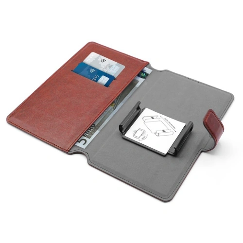 PURO Universal Wallet - Uniwersalne etui obrotowe 360° z kieszeniami na karty, rozmiar XXL (czerwony)