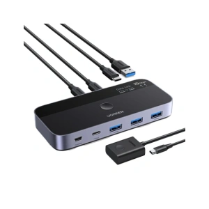 Przełącznik switch UGREEN CM691 USB-C 2x4 out (szary)