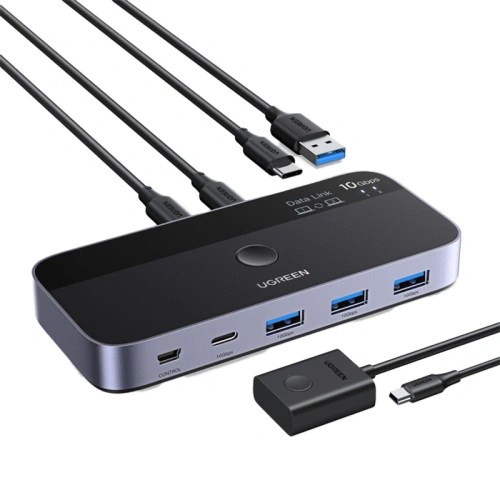Przełącznik switch UGREEN CM691 USB-C 2x4 out (szary)