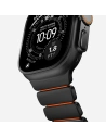 Pasek NOMAD Stratos band tytanowa bransoleta do Apple Watch 49mm z FKM (black titanium, ultra orange FKM)