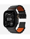 Pasek NOMAD Stratos band tytanowa bransoleta do Apple Watch 49mm z FKM (black titanium, ultra orange FKM)