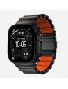 Pasek NOMAD Stratos band tytanowa bransoleta do Apple Watch 49mm z FKM (black titanium, ultra orange FKM)