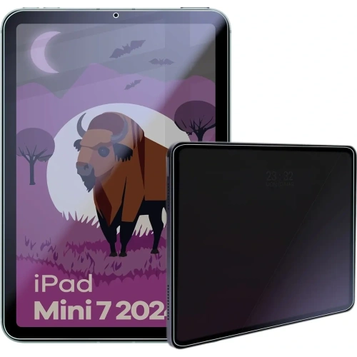 Prywatyzujące szkło hybrydowe Bizon Glass Tab Mule Shadow do Apple iPad Mini 7 2024 matowe
