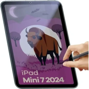 Prywatyzujące szkło hybrydowe Bizon Glass Tab Mule Shadow do Apple iPad Mini 7 2024 matowe