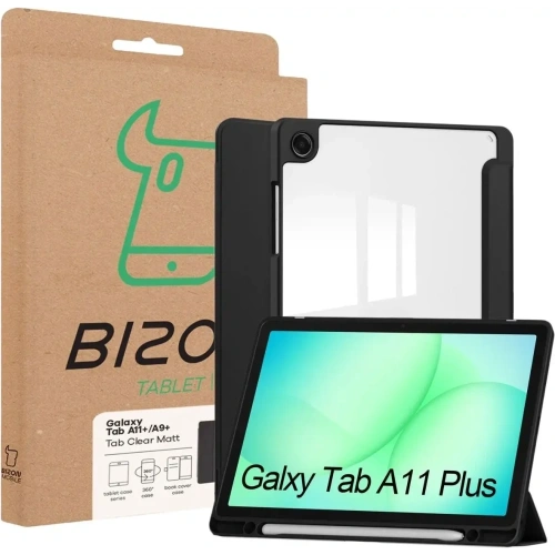 Etui z klapką Bizon Case Tab Clear Matt do Samsung Galaxy Tab A11+ Plus / A9+ Plus czarne