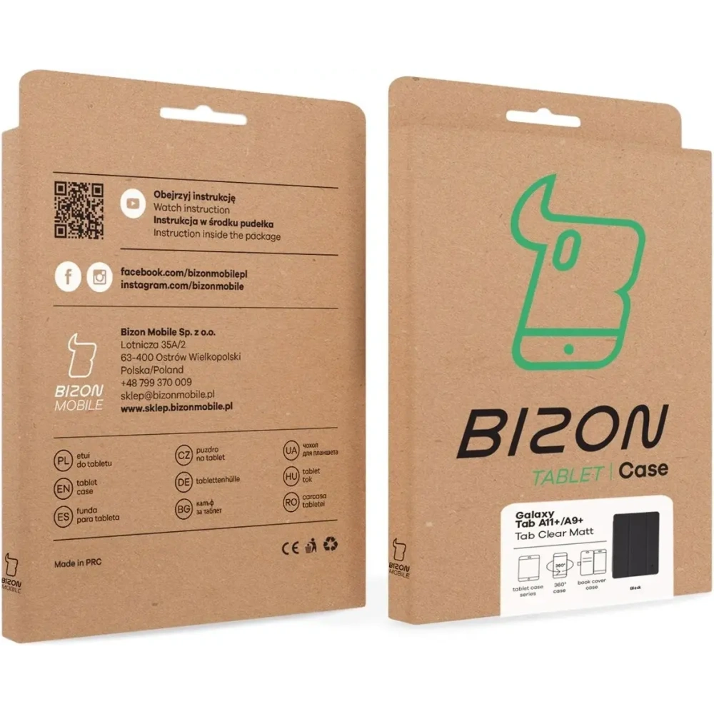 Etui z klapką Bizon Case Tab Clear Matt do Samsung Galaxy Tab A11+ Plus / A9+ Plus czarne