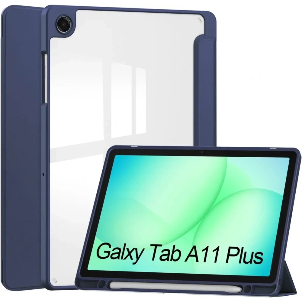 Etui z klapką Bizon Case Tab Clear Matt do Samsung Galaxy Tab A11+ Plus / A9+ Plus granatowe
