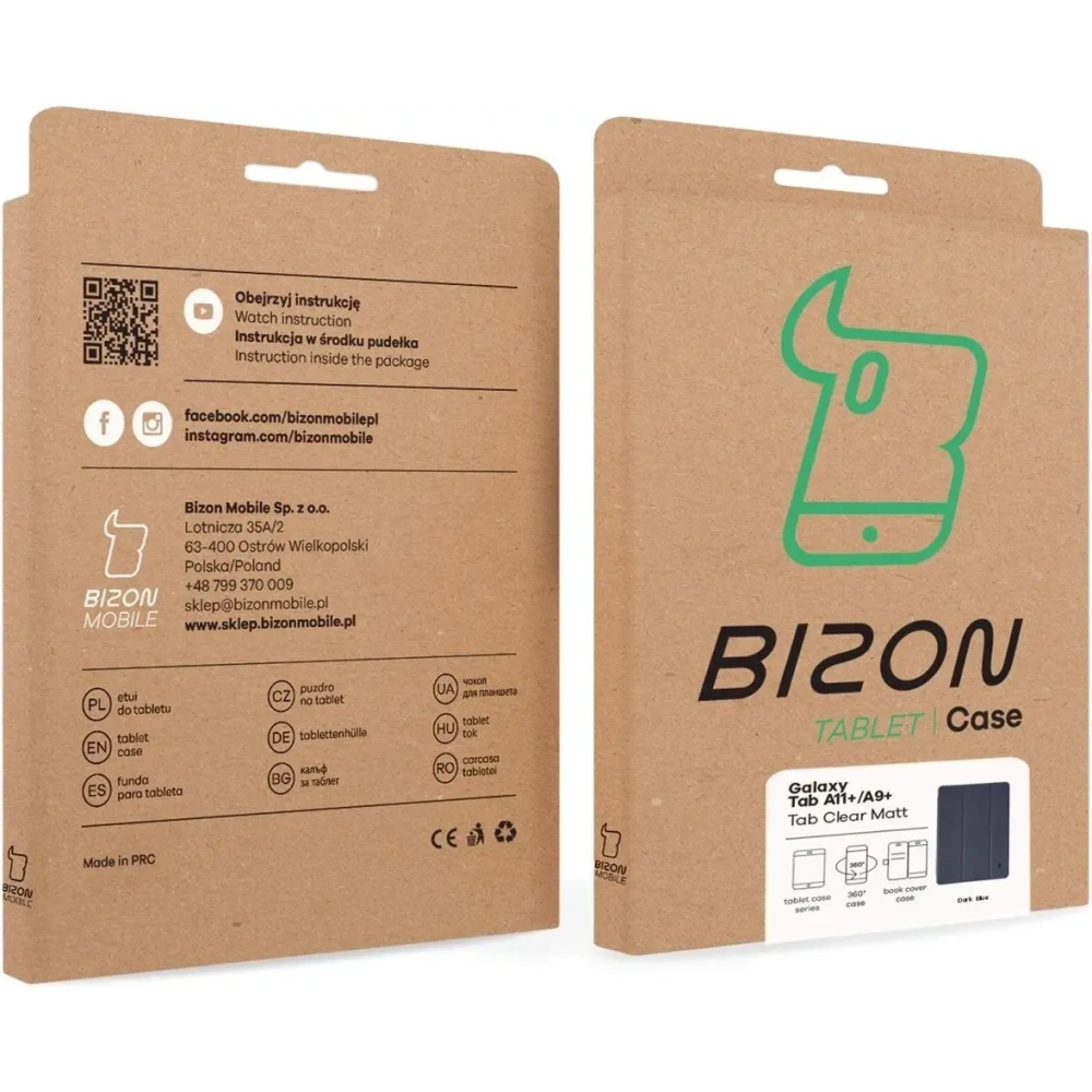 Etui z klapką Bizon Case Tab Clear Matt do Samsung Galaxy Tab A11+ Plus / A9+ Plus granatowe