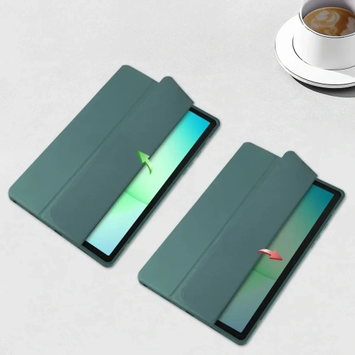 Etui z klapką Bizon Case Tab Clear Matt do Samsung Galaxy Tab A11+ Plus / A9+ Plus ciemnozielone