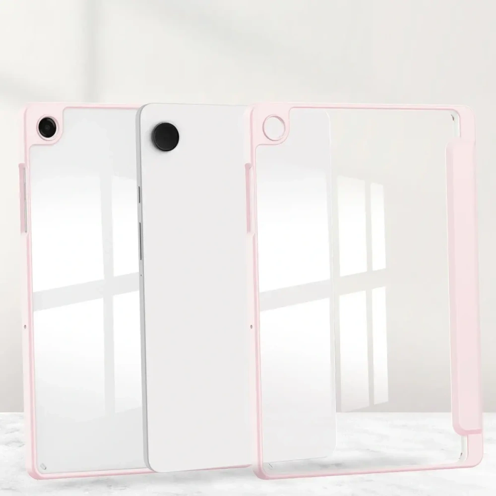 Etui z klapką Bizon Case Tab Clear Matt do Samsung Galaxy Tab A11+ Plus / A9+ Plus różowe