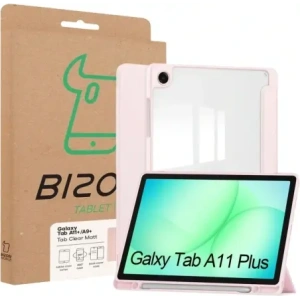 Etui z klapką Bizon Case Tab Clear Matt do Samsung Galaxy Tab A11+ Plus / A9+ Plus różowe