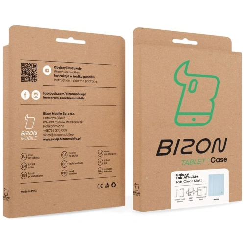 Etui z klapką Bizon Case Tab Clear Matt do Samsung Galaxy Tab A11+ Plus / A9+ Plus błękitne