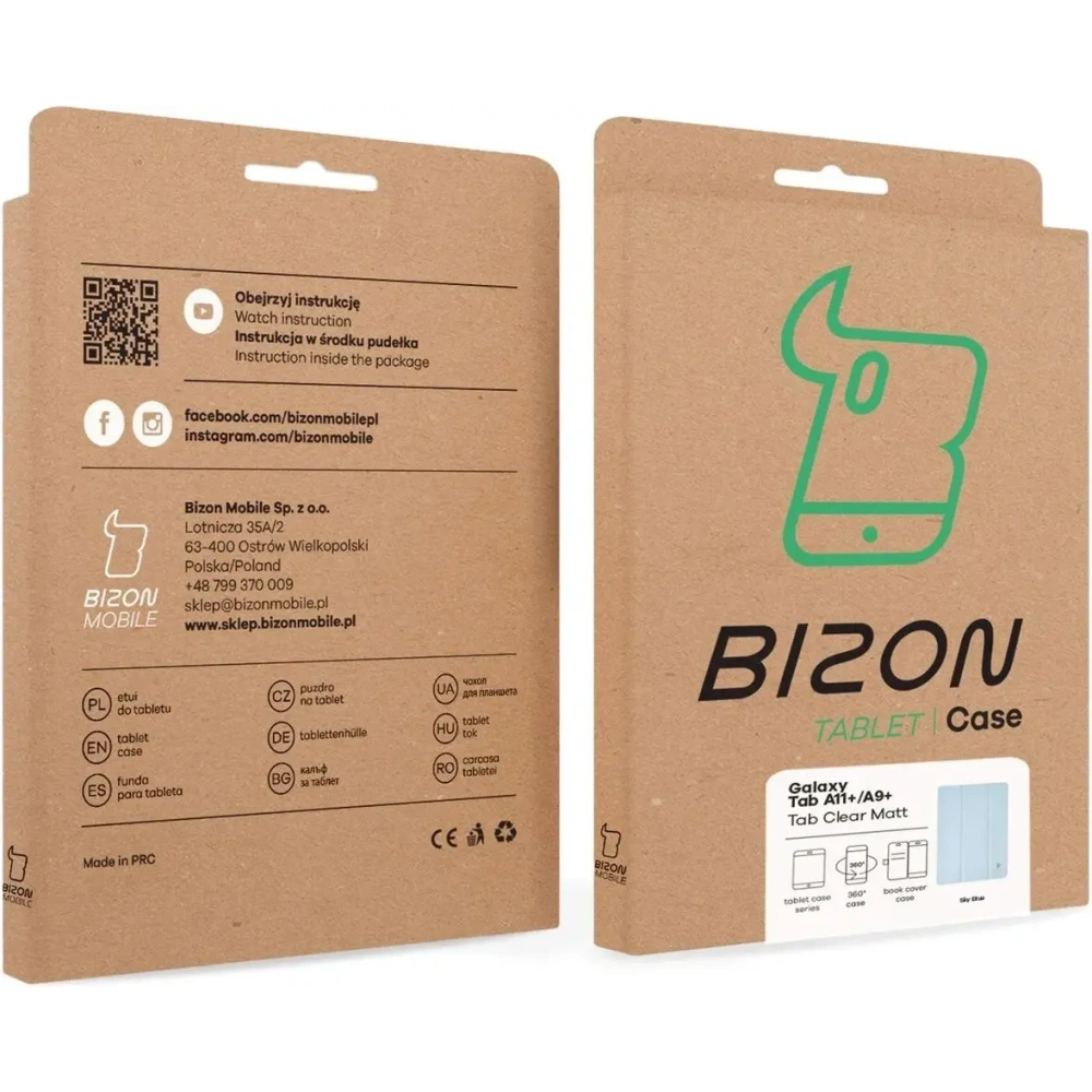 Etui z klapką Bizon Case Tab Clear Matt do Samsung Galaxy Tab A11+ Plus / A9+ Plus błękitne