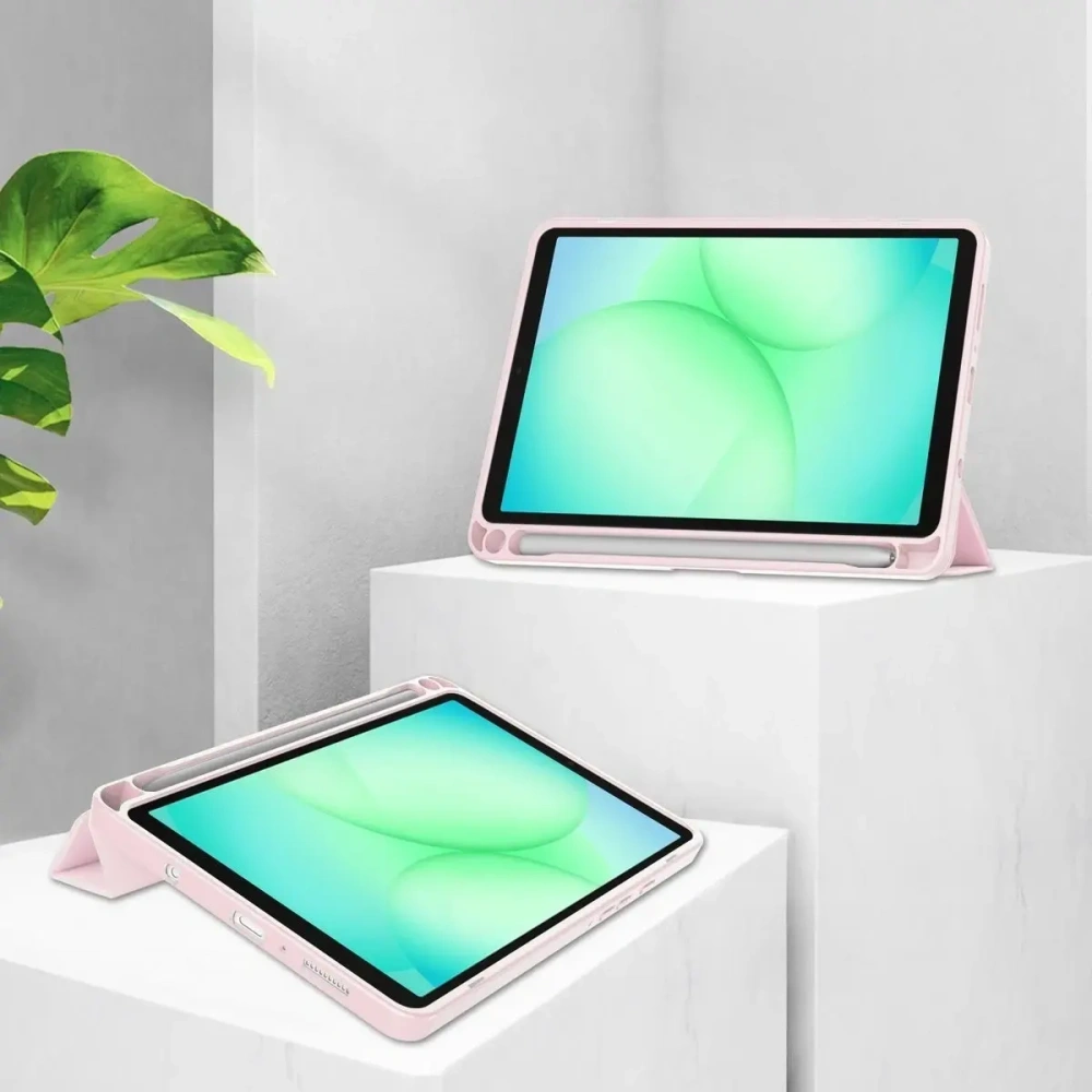 Etui z klapką Bizon Case Tab Clear Matt do Samsung Galaxy Tab A11 / A9 różowe