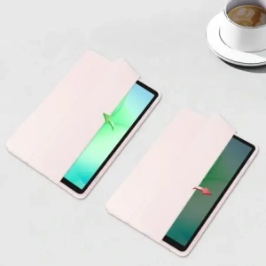 Etui z klapką Bizon Case Tab Clear Matt do Samsung Galaxy Tab A11 / A9 różowe
