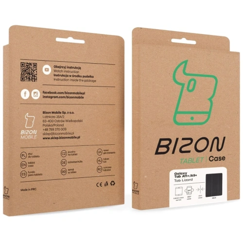 Etui z klapką Bizon Case Tab Lizard do Samsung Galaxy Tab A11+ Plus / A9+ Plus czarne