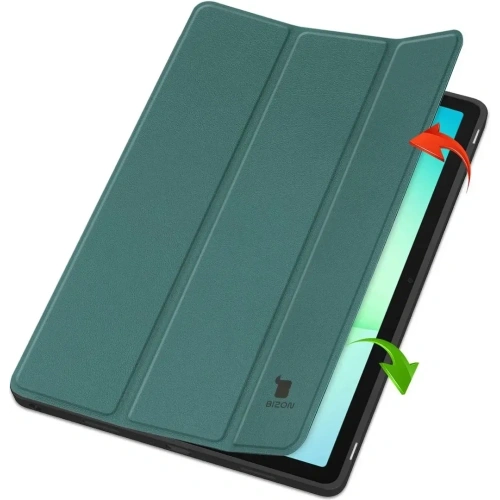 Etui z klapką Bizon Case Tab Lizard do Samsung Galaxy Tab A11+ Plus / A9+ Plus ciemnozielone