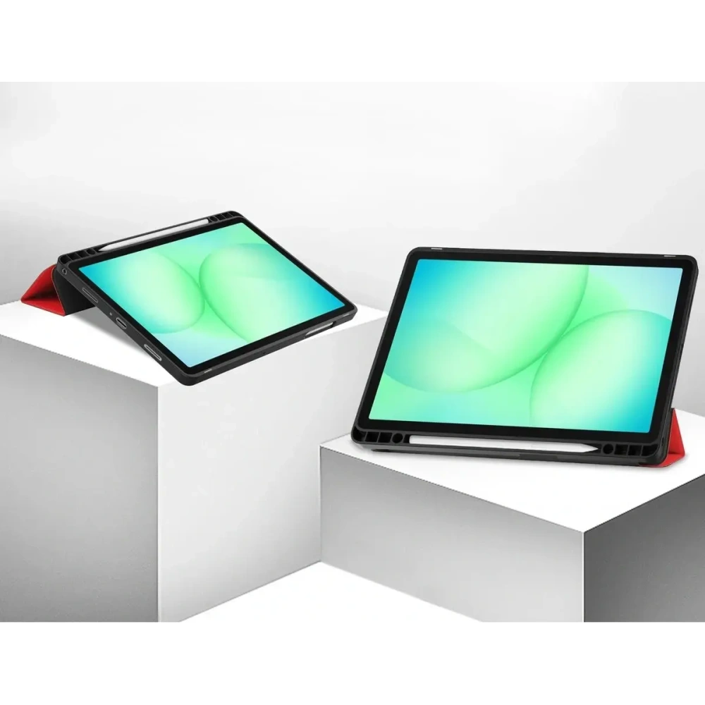 Etui z klapką Bizon Case Tab Lizard do Samsung Galaxy Tab A11+ Plus / A9+ Plus czerwone