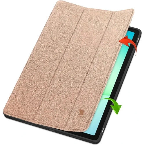 Etui z klapką Bizon Case Tab Lizard do Samsung Galaxy Tab A11+ Plus / A9+ Plus różowozłote