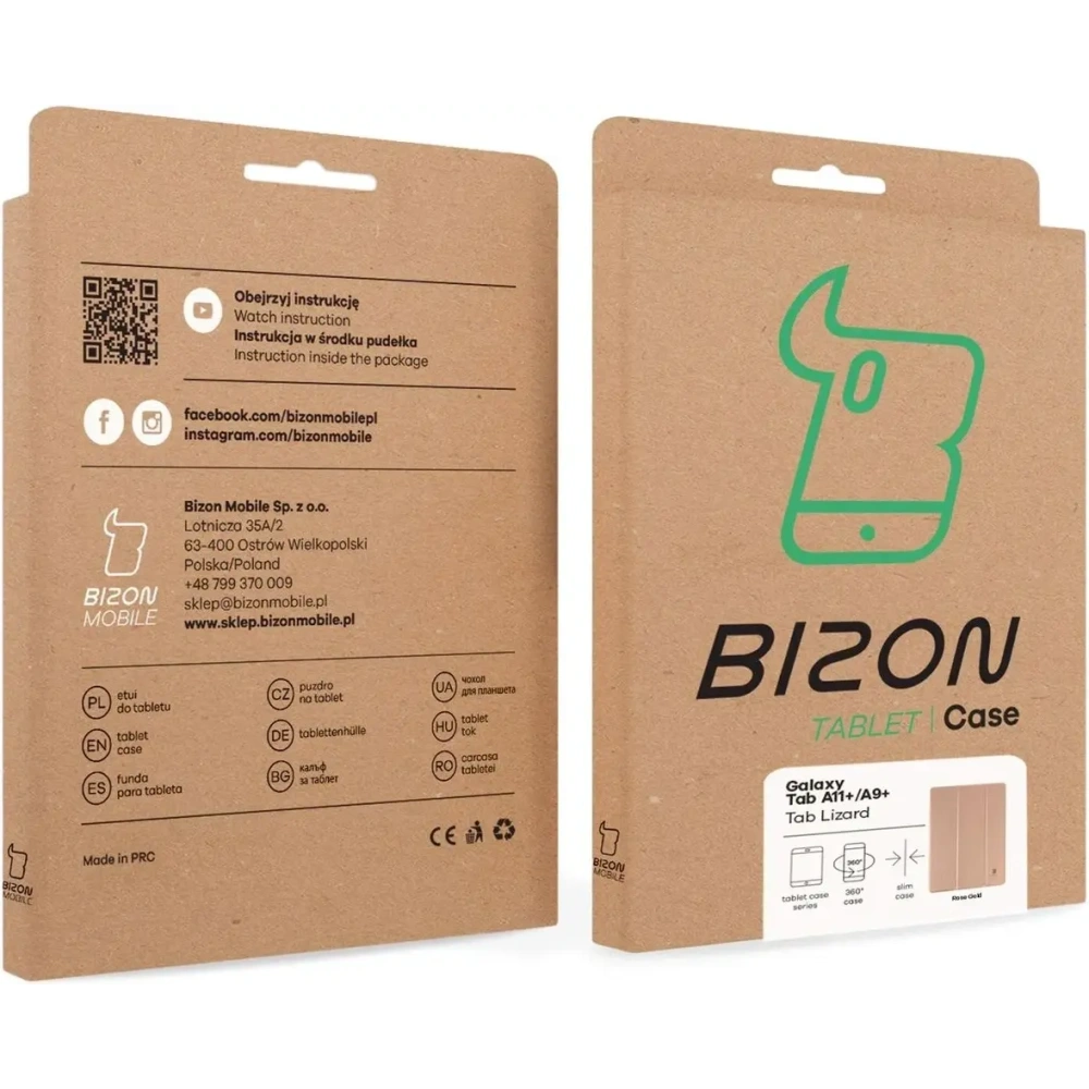 Etui z klapką Bizon Case Tab Lizard do Samsung Galaxy Tab A11+ Plus / A9+ Plus różowozłote
