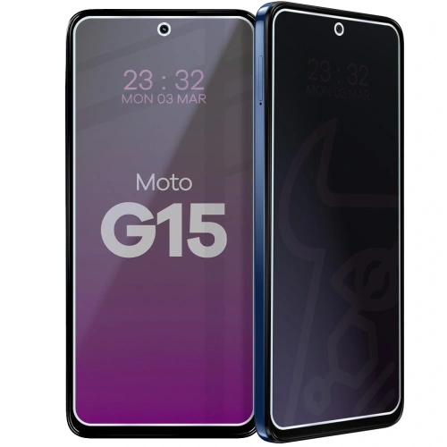 Prywatyzujące szkło hybrydowe Bizon Glass Mule Shadow do Motorola Moto G15 matowe