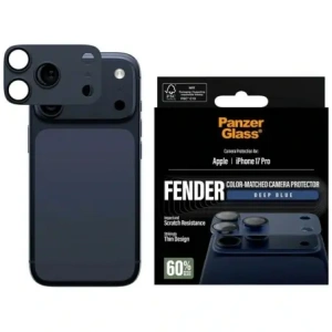 Szkło hartowane na obiektyw PanzerGlass Fender Camera Protector do Apple iPhone 17 Pro niebieski