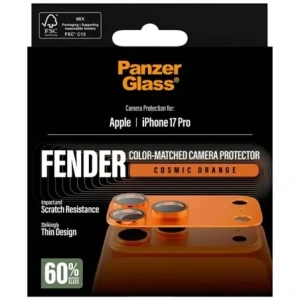 Szkło hartowane na obiektyw PanzerGlass Fender Camera Protector do Apple iPhone 17 Pro pomarańczowy