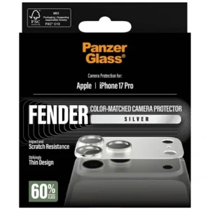 Szkło hartowane na obiektyw PanzerGlass Fender Camera Protector do Apple iPhone 17 Pro srebrny