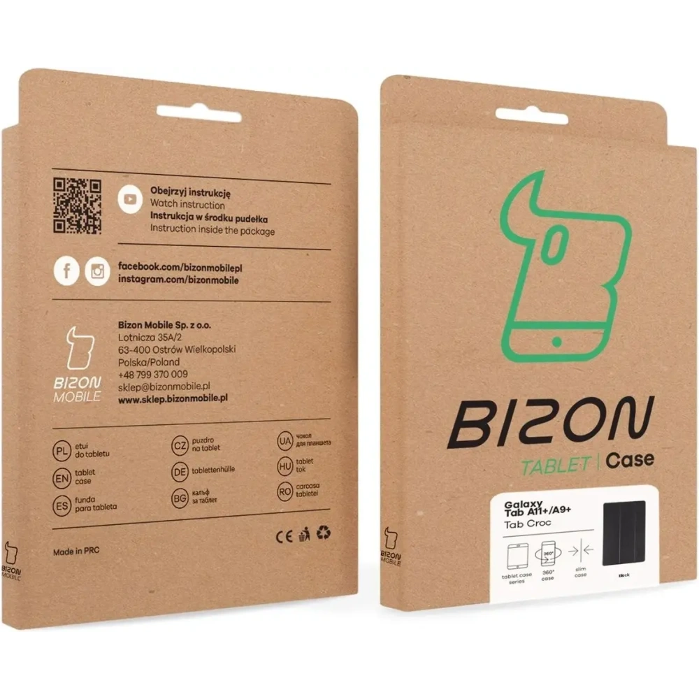 Etui z klapką Bizon Case Tab Croc do Samsung Galaxy Tab A11+ Plus / A9+ Plus czarne