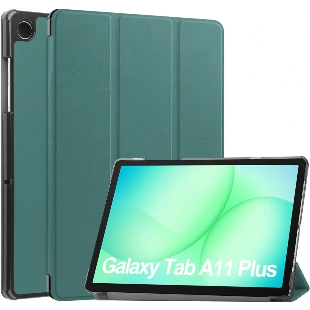 Etui z klapką Bizon Case Tab Croc do Samsung Galaxy Tab A11+ Plus / A9+ Plus ciemnozielone