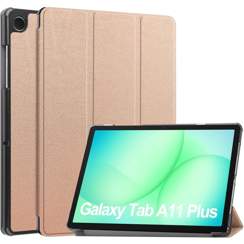Etui z klapką Bizon Case Tab Croc do Samsung Galaxy Tab A11+ Plus / A9+ Plus różowozłote