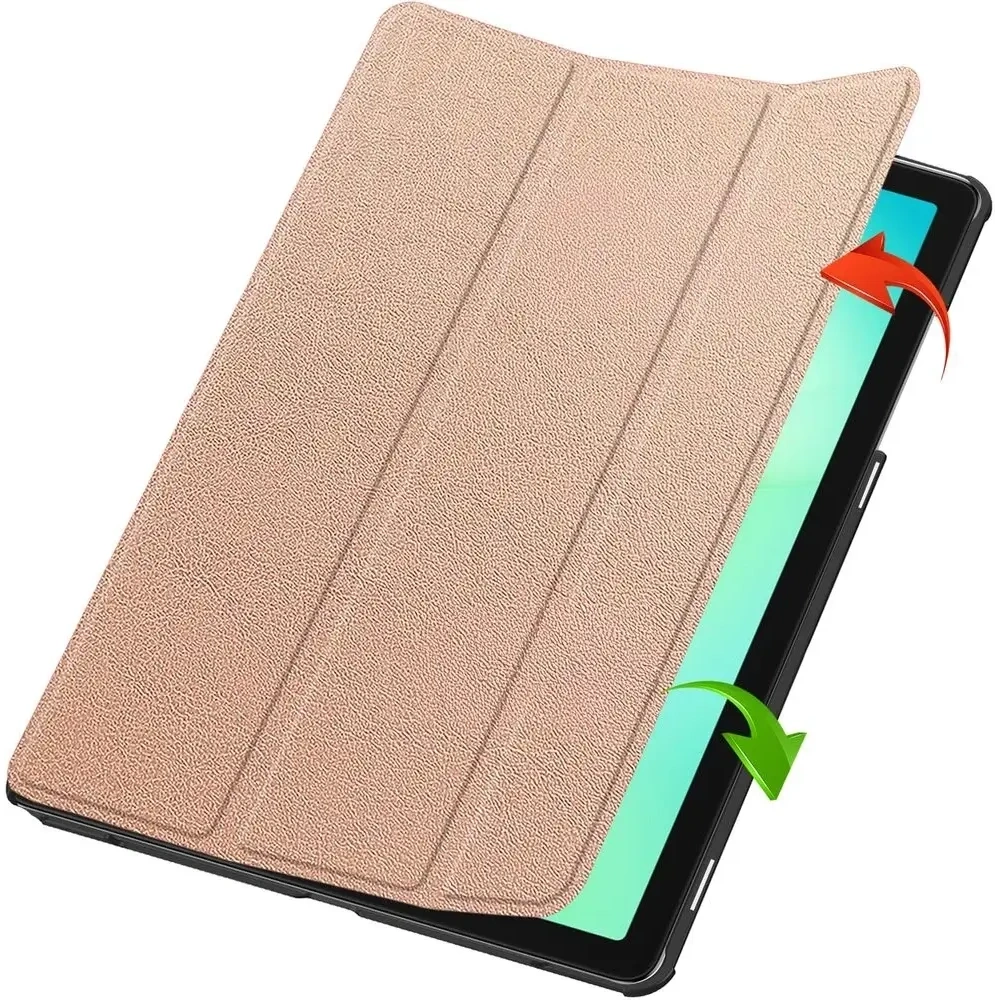 Etui z klapką Bizon Case Tab Croc do Samsung Galaxy Tab A11+ Plus / A9+ Plus różowozłote