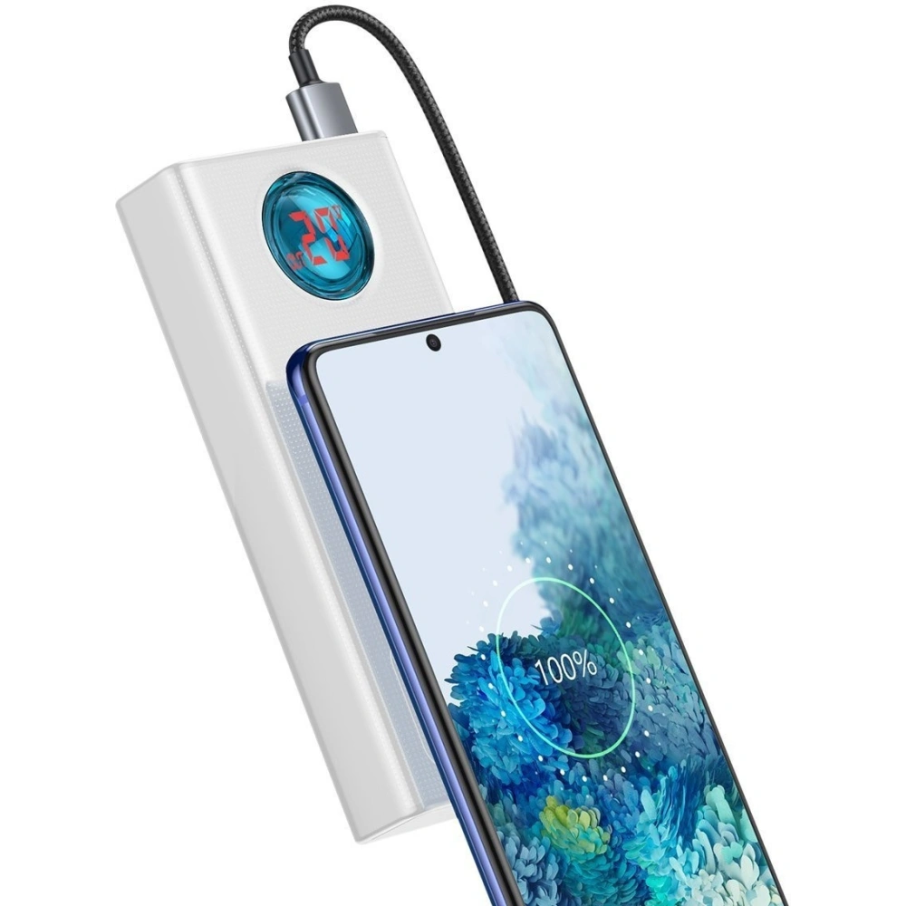 Hurtownia GSM - Powerbank Baseus Amblight, 30000mAh, QC 3.0, PD, 3A, 65W (biały) - BSU1646WHT - {ean13} - Hurt