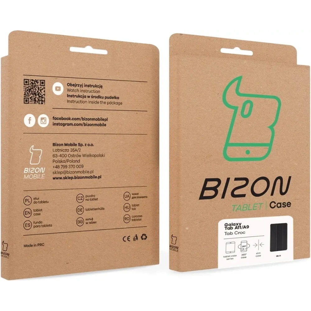 Etui z klapką Bizon Case Tab Croc do Samsung Galaxy Tab A11 / A9 czarne