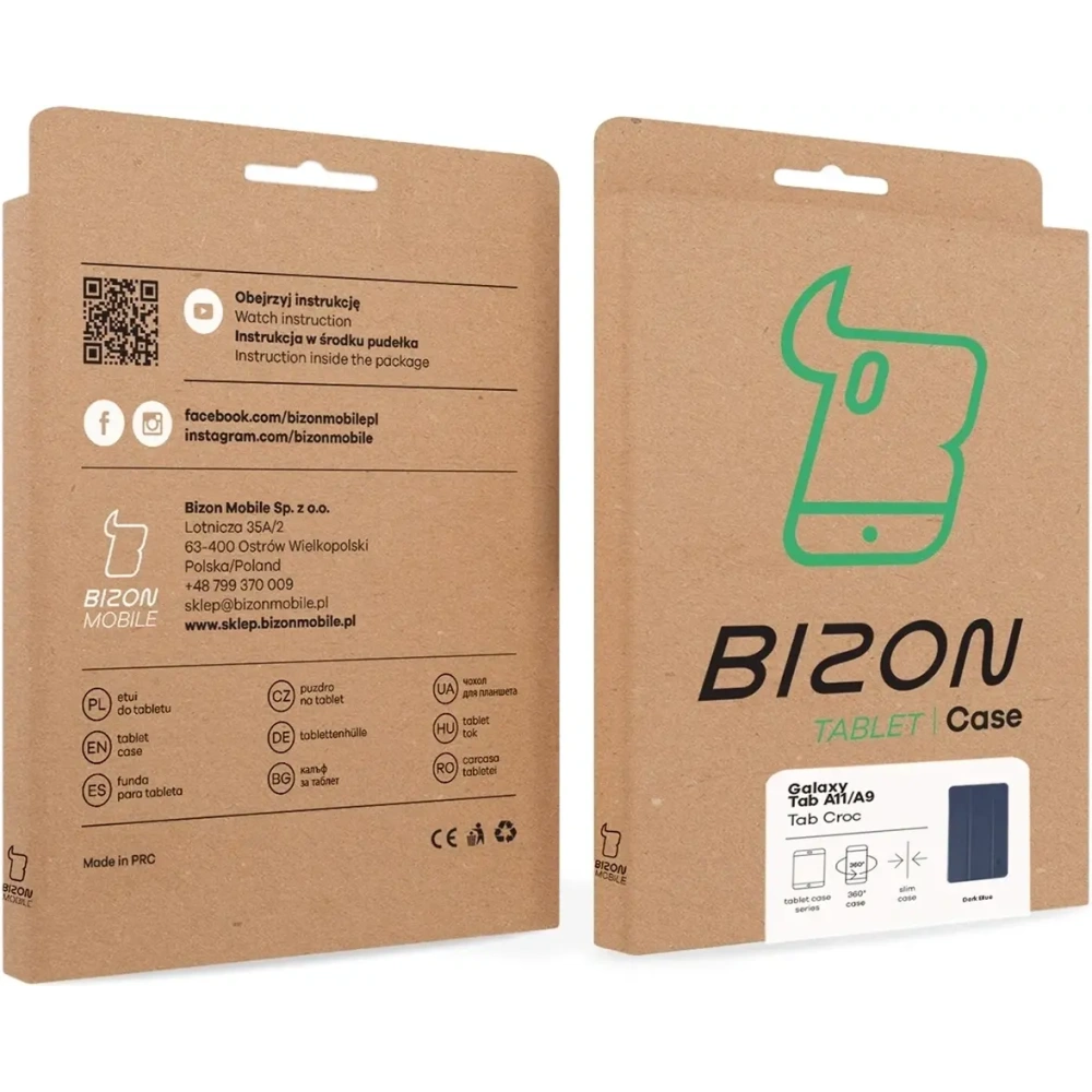 Etui z klapką Bizon Case Tab Croc do Samsung Galaxy Tab A11 / A9 granatowe