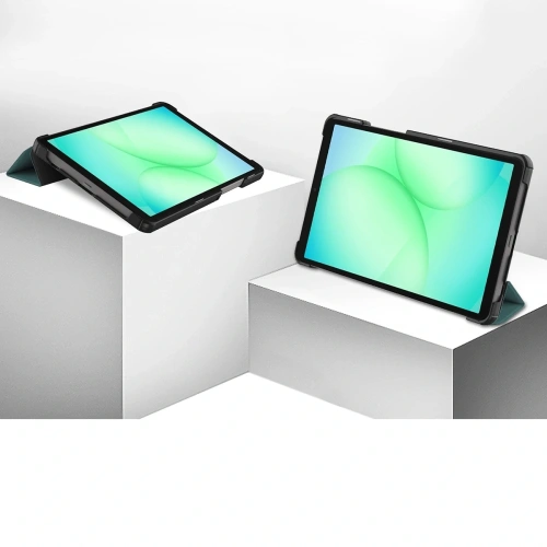 Etui z klapką Bizon Case Tab Croc do Samsung Galaxy Tab A11 / A9 ciemnozielone