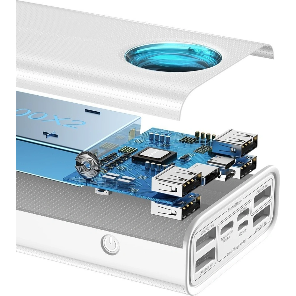 Hurtownia GSM - Powerbank Baseus Amblight, 30000mAh, QC 3.0, PD, 3A, 65W (biały) - BSU1646WHT - {ean13} - Hurt