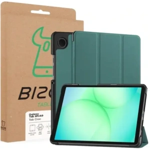 Etui z klapką Bizon Case Tab Croc do Samsung Galaxy Tab A11 / A9 ciemnozielone